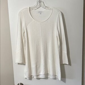 Habitat White Long Sleeve Cotton Textured Top
